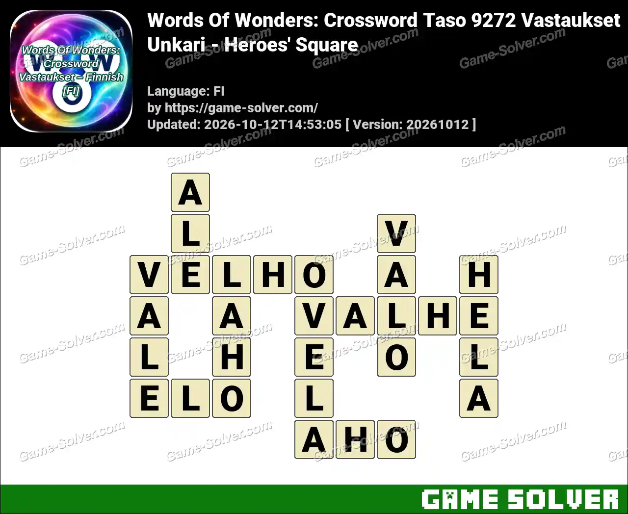 Words Of Wonders: Crossword Taso 9272 Vastaukset – Unkari – Heroes’ Square